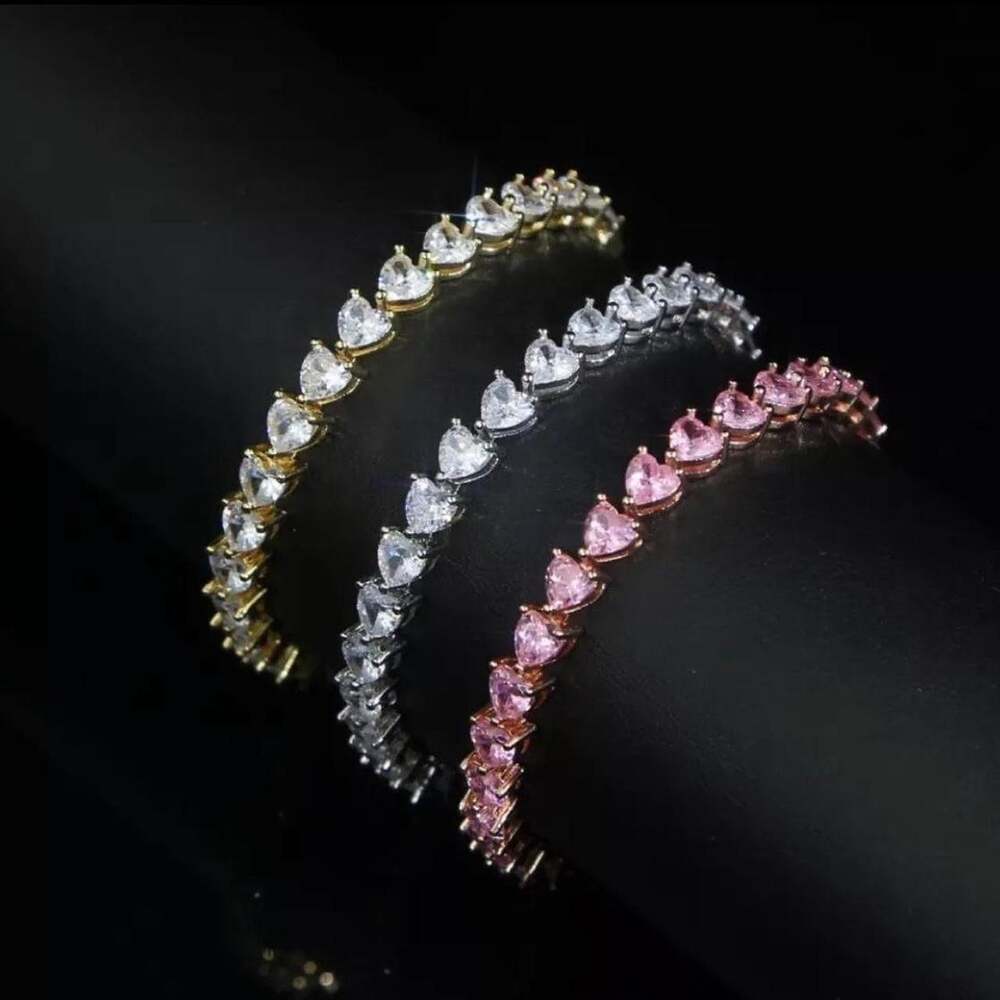 Silver Heart Tennis Bracelet 7 Inch - Picture 4 of 5
